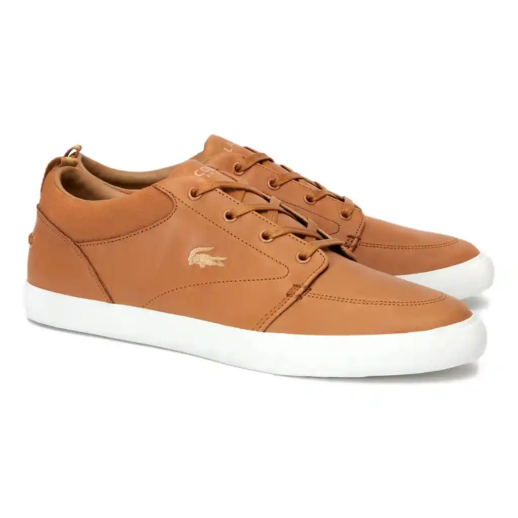 Teni Hombre Lacoste Bayliss Cuero 100% Original 7.5 Us