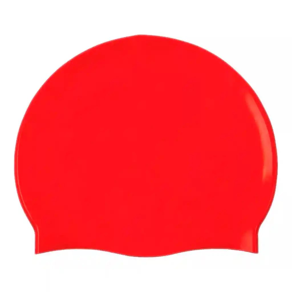 Gorro De Natación En Silicona + Tapones Oídos + Clip Nariz Rojo