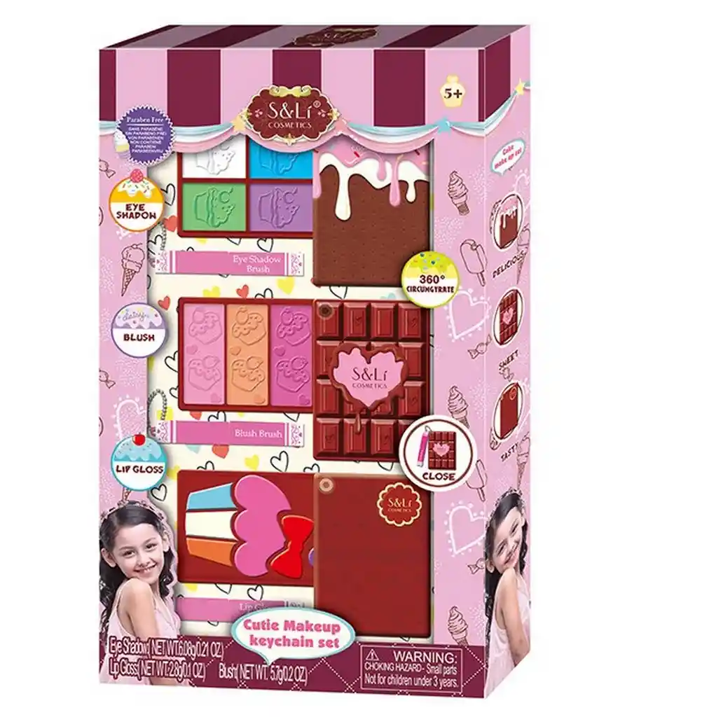 Kit De Maquillaje Set Para Niña Juguete Chocolate Colores