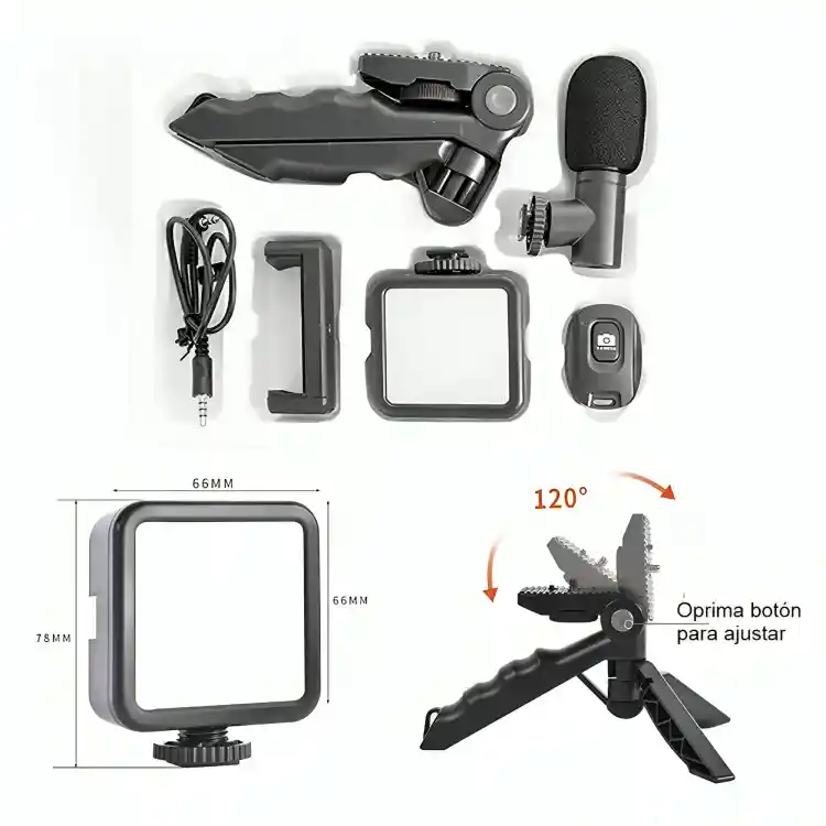 Estabilizador De Celular Kit De Video Vlogging Led Mic Ay 49