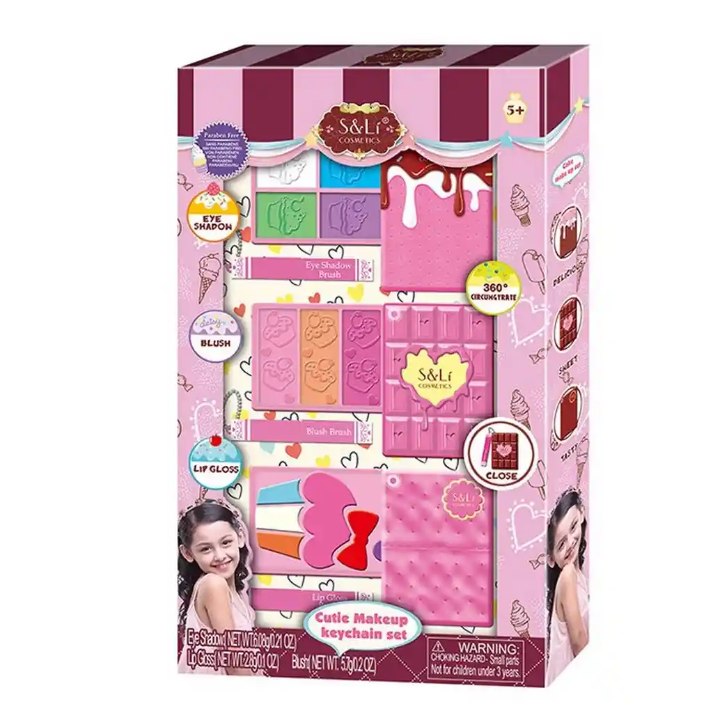 Kit De Maquillaje Set Para Niña Juguete Helado Colores