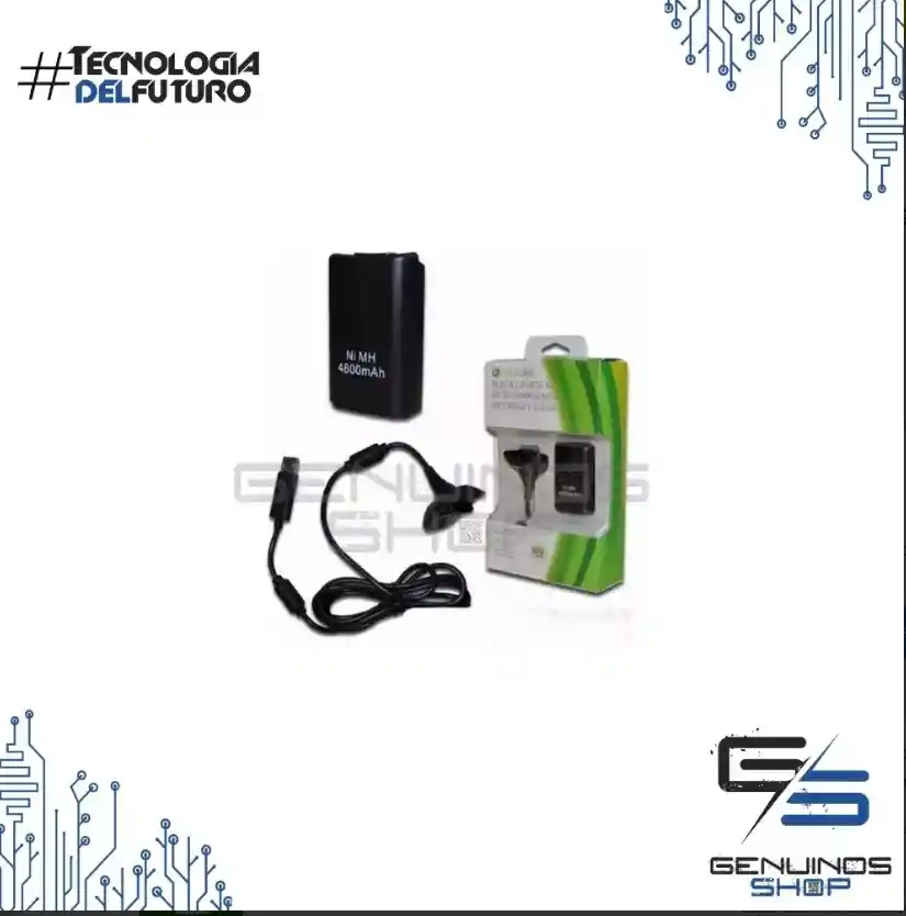 Xbox 360 Kit Carga Y Juega + 4800 Ni-mh