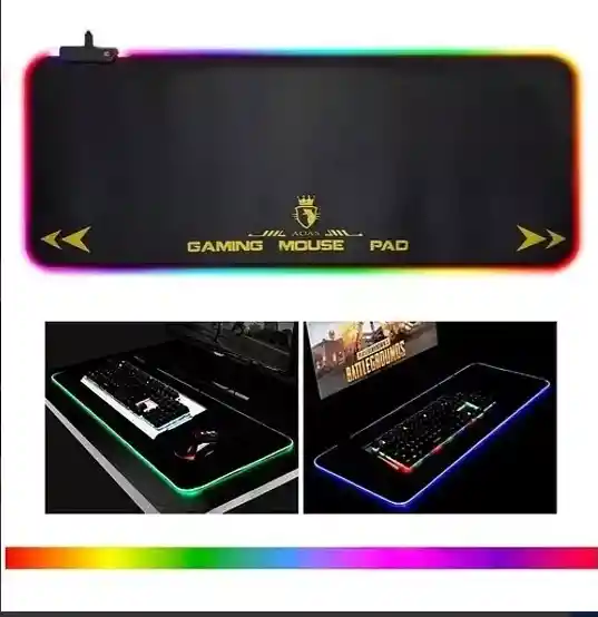 Tapete Pad Mouse Gamer Con Luces Led Rgb Largo Xl 80x30 Cm