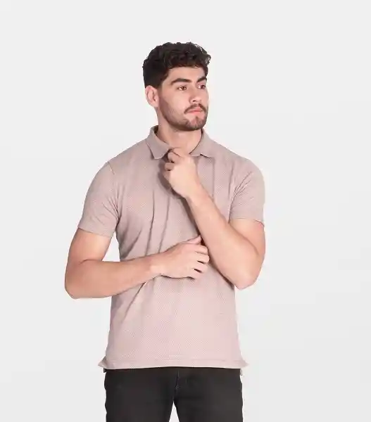 Polo Texturizada Café Talla L