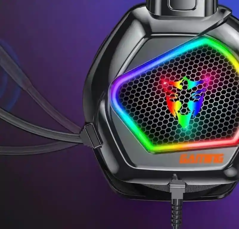 Audifonos Diadema Gaming Ergonomica Cableada Con Luces Rgb