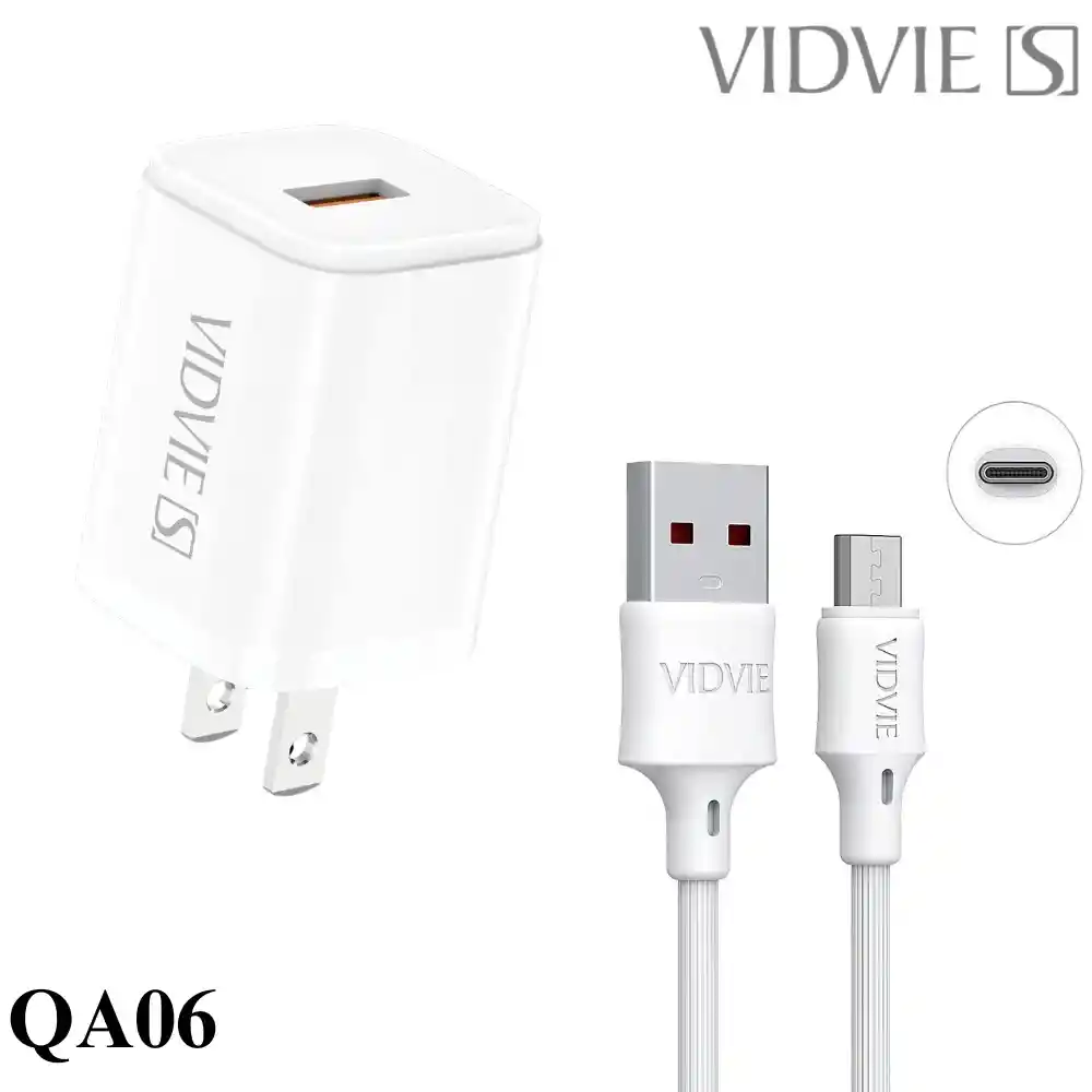 Cargador Vidvie 2.4a Cable Tipo C Generico Qa06