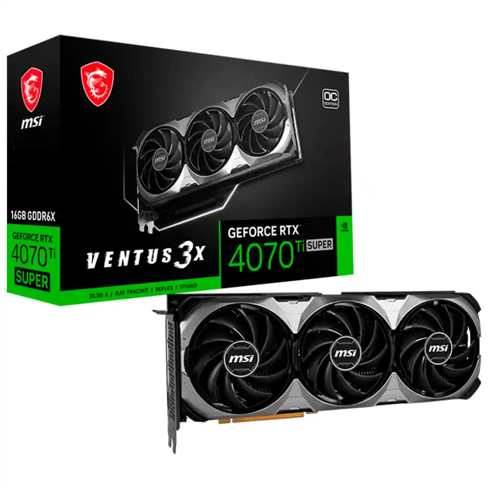 Tarjeta De Video Msi Geforce Rtx 4070 Ti Super Ventus 3x Gddr6x 16gb Oc