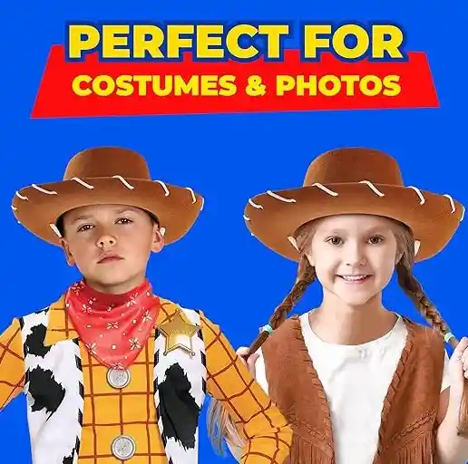 Sombrero Vaquero Gamuzado Para Niños Marrón Woody Toy Story Disfraz Halloween