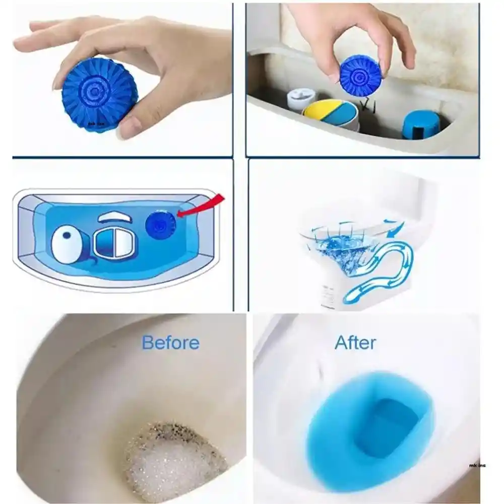 Pastillas Para Inodoro Limpia Y Desodoriza X2 Unidades Evita El Sarro (azul)