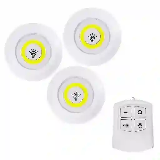 Lamparas Luz Led X3 Portatil Adhesivas Control Fk23d45