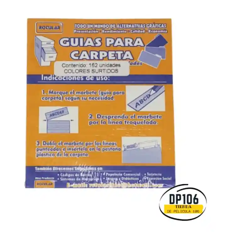 Marbete / Guia Para Carpeta Celuguia / Legajadora X 162 Und