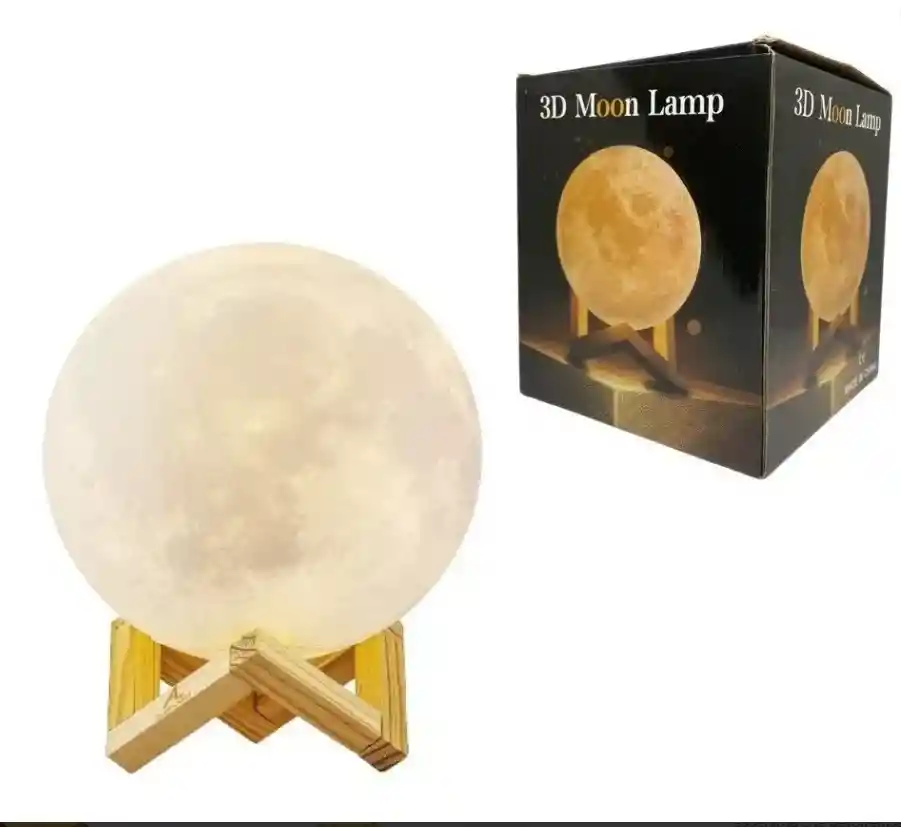 Lampara Luna Con 3 Tonos De Luz+ Base