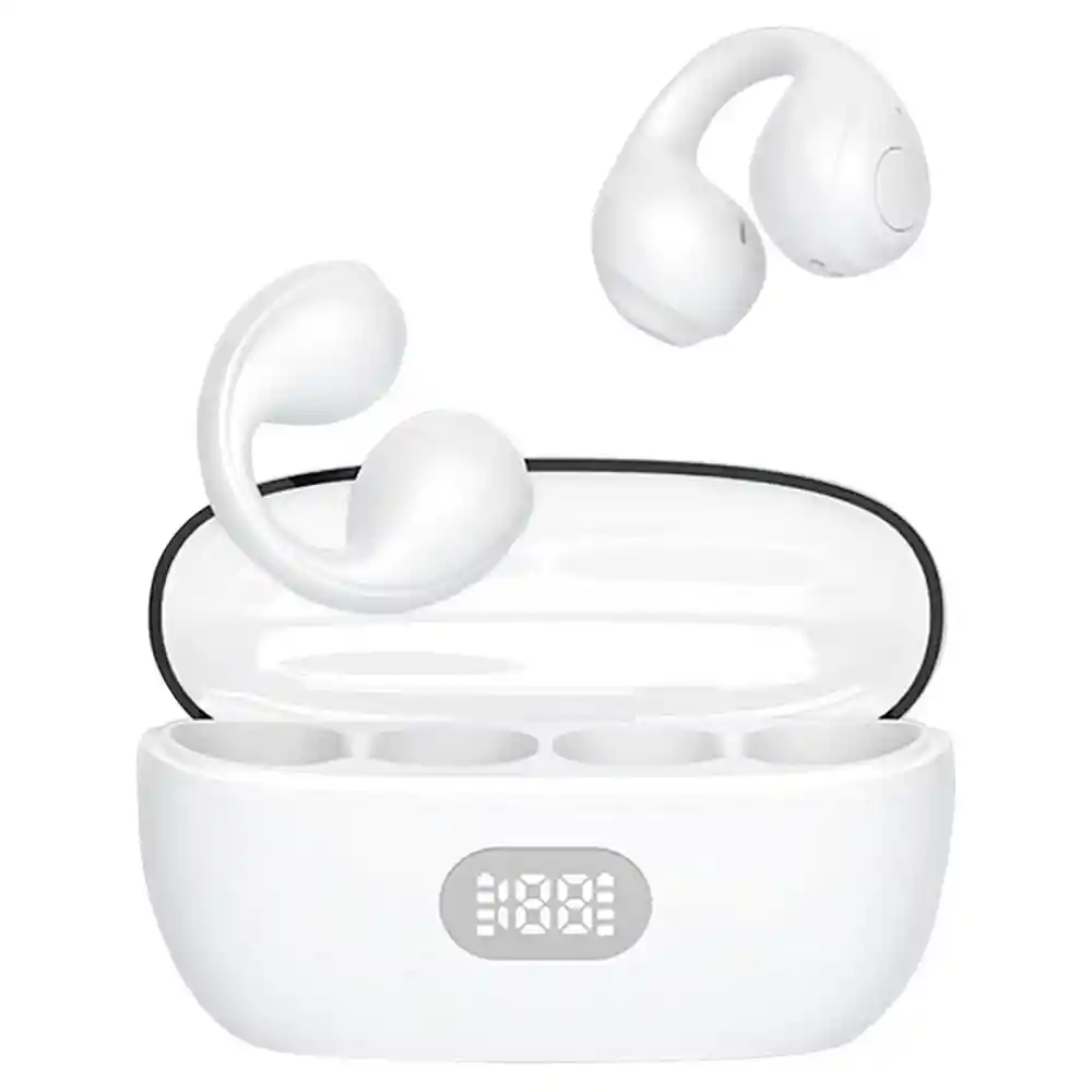 Audifonos Auriculares Bluetooth Conduccion Osea Clip Oreja Pq3 Blanco