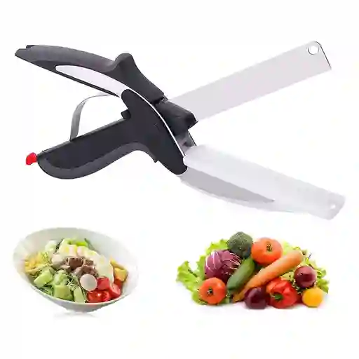 Cuchillo 2 En 1 Tijeras Tabla Multifuncional Cortar Verduras Picador