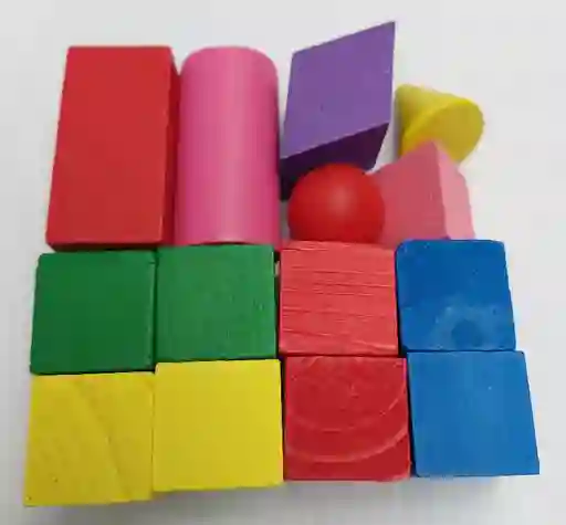 Cubo Madera Colores X 14 Piezas