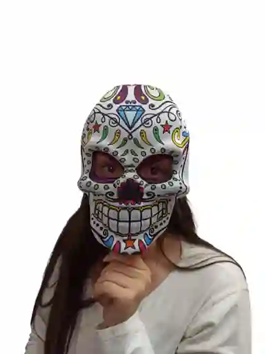 Mascara Blanca Catrina Mexicana Dia De Los Muertos Halloween Disfraz