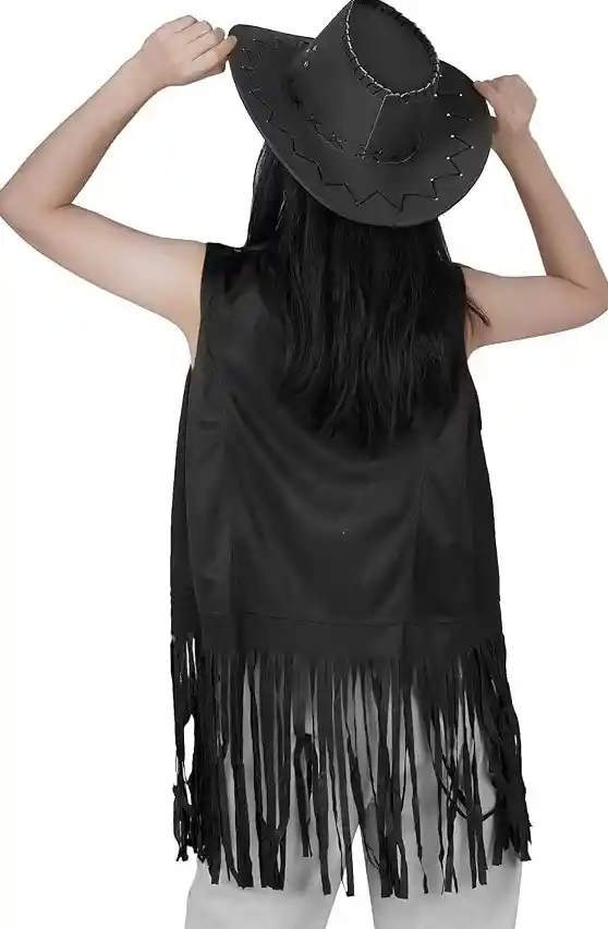 Sombrero Vaquero Clásico Gamuzado Para Adulto Negro Disfraz Halloween