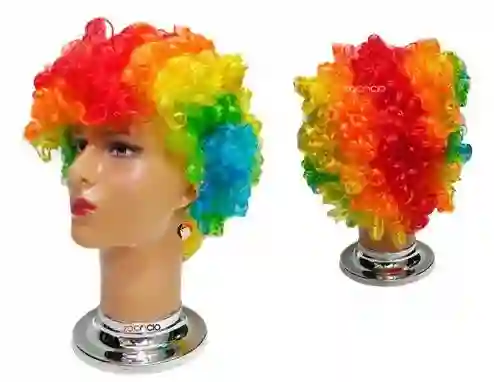 Peluca Afro Multicolor Payaso Halloween Disfraz