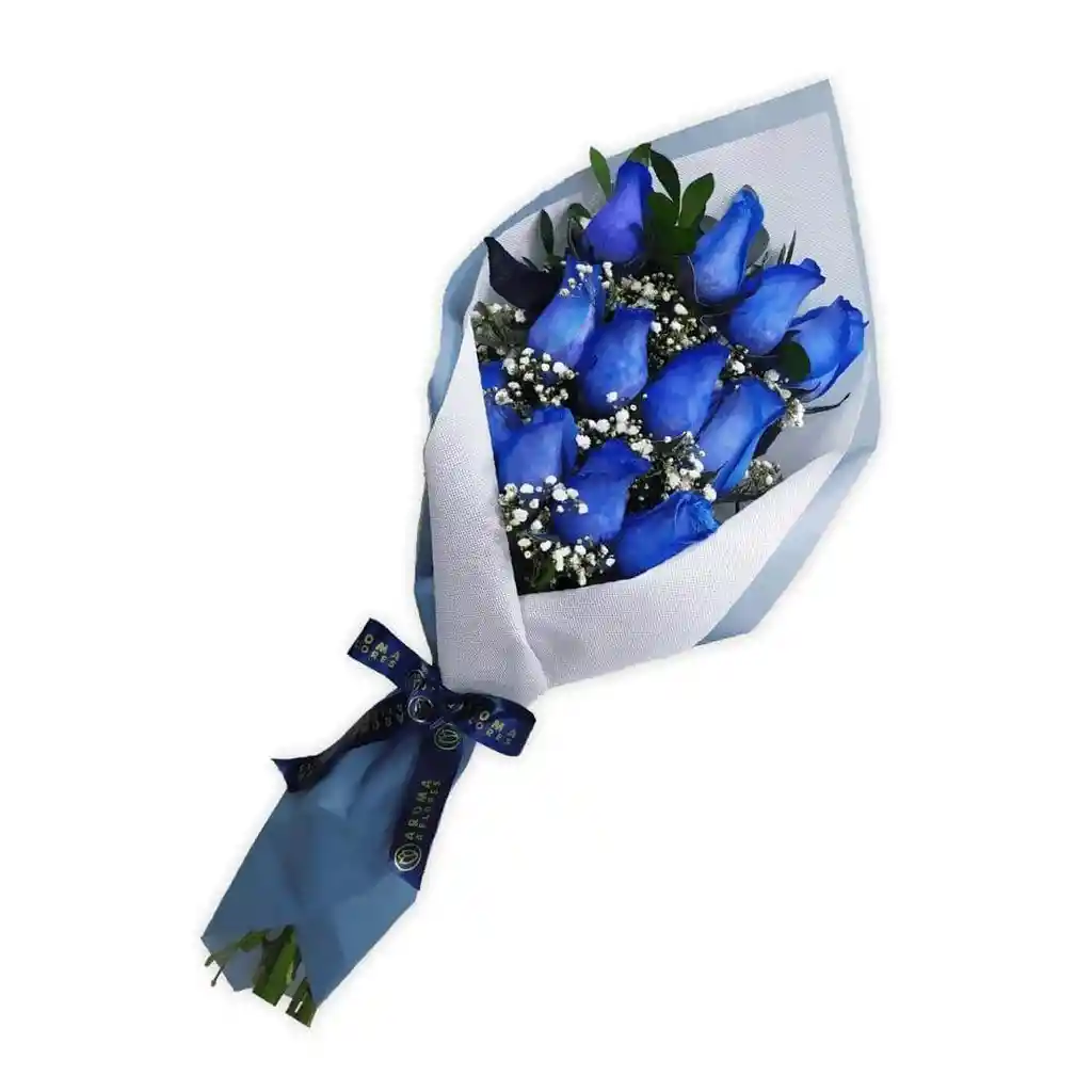 Ramo De Rosas Azules X12