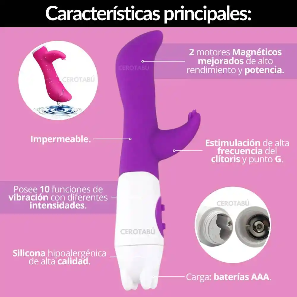 Kit Erotico X2 Vibrador Tipo Bala + Doble Estimulación + Lubricante Neutro