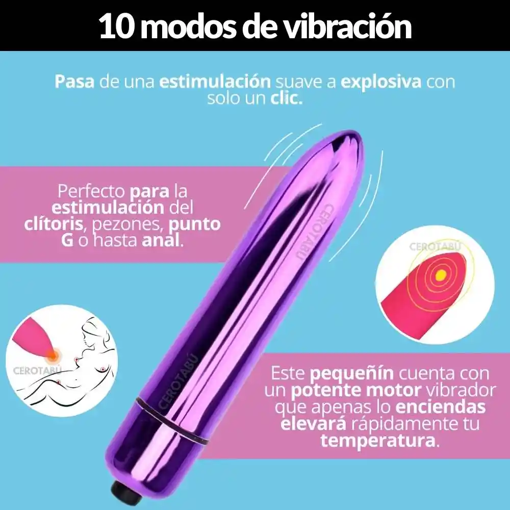 Kit Erotico X2 Vibrador Tipo Bala + Doble Estimulación + Lubricante Neutro