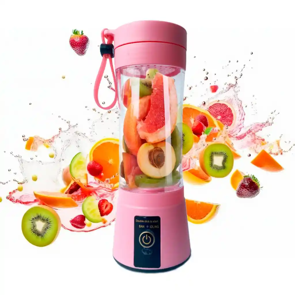 Licuadora Portátil Zebbris Mini 380ml Rosada