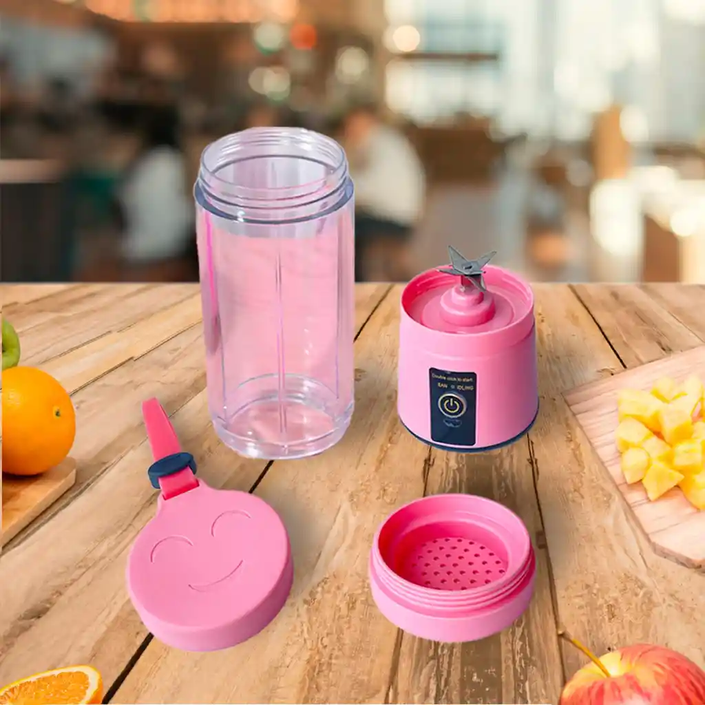 Licuadora Portátil Zebbris Mini 380ml Rosada