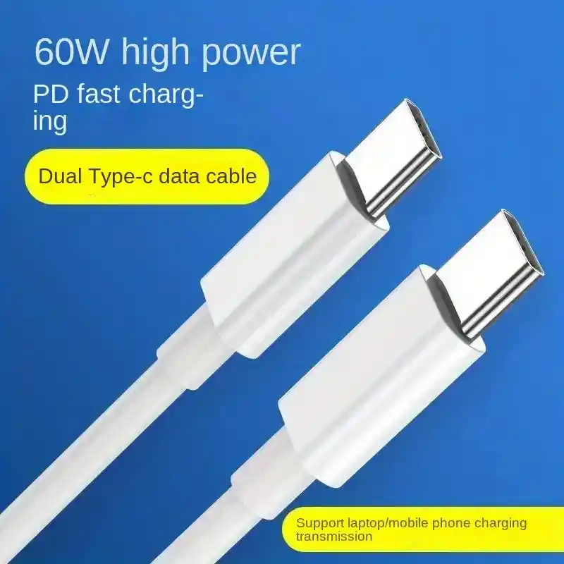 Cable De Datos Pd Carga 2 Mts Rápida Doble Tipo C 3a, Tipo C A Tipo C Adecuado Computadoras Portátil Huawei Xiaomi Otros