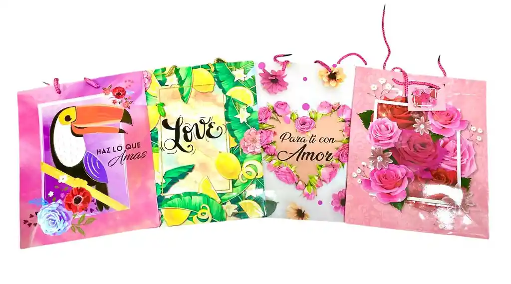 Bolsa De Regalo Para Mujer Large 32x26 Cm Diseños Surtidos Primavera
