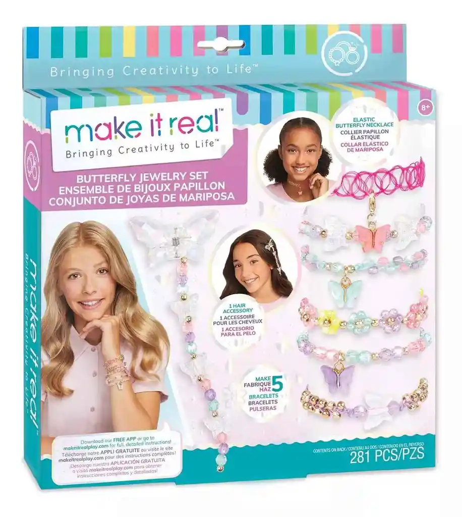 Set De Creación De Pulseras Mariposa Mágicas Para Niñas