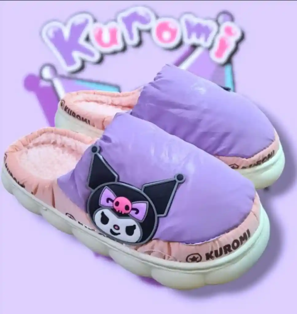 Pantuflas Babuchas De Lino Inspiradas En Kuromi Hellow Kitty