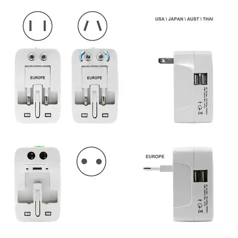 Adaptador De Corriente Universal Con Puerto Usb /adaptador Enchufe Universal Compacto Y Funcional