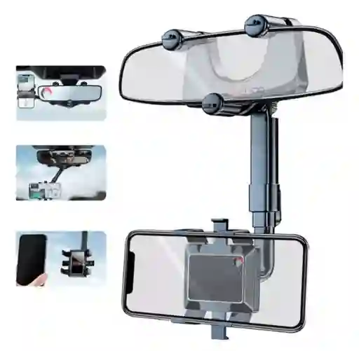 Holder Para Retrovisor Soporte Celular Brazo Graduable Y Ajustable