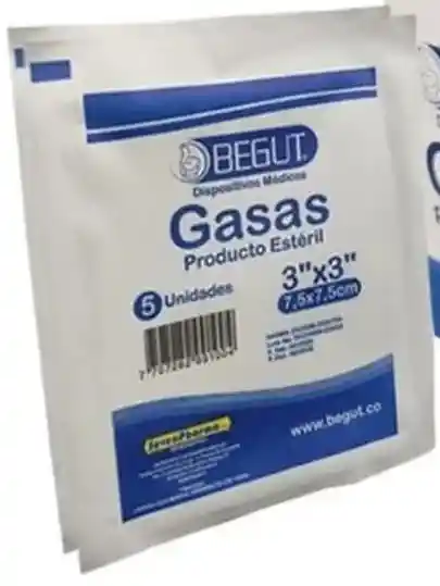 Gasa Esteril 3"x3" Paq. 5 Unidades -begut