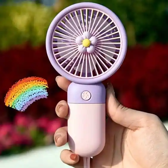 Mini Ventilador De Mano Con Agarre Flor