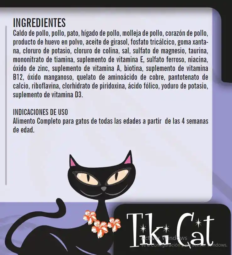 Tiki Cat Dark Comida Humeda Sabor Pollo Y Pato