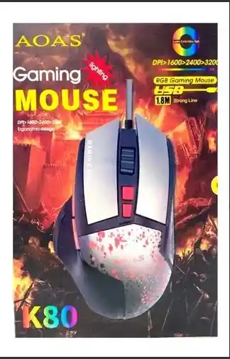 Mouse Gamer K80 Rgb 7 Botones Metálico Alámbrico