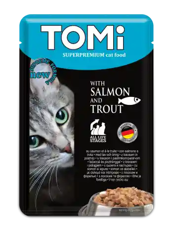 Alimento Humedo Para Gato Superpremium Tomi Con Salmon Y Trucha 100 Gr