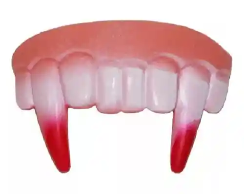 Dientes Colmillos Con Sangre Vampiro Halloween Disfraz