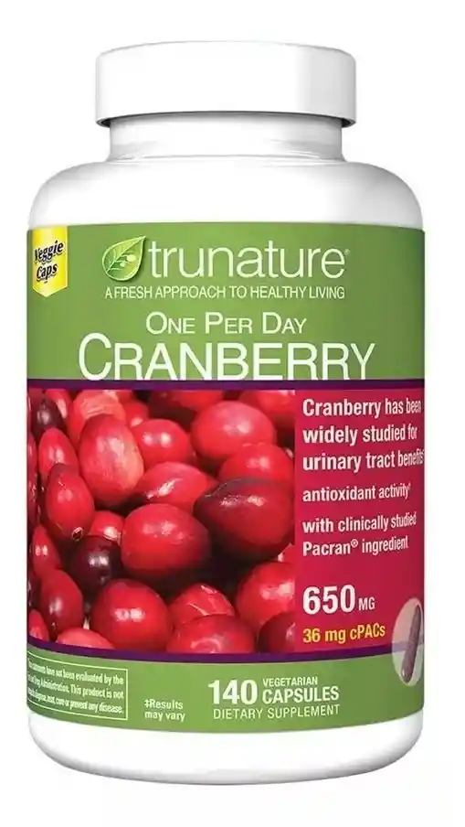 Cranberry Trunature 650mg Apoyo Al Tracto Urinario 140 Capsulas