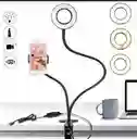 Aro De De Luz 9cm, Con Soporte Clip 3 Tipos De Luz, Control