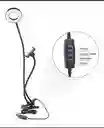 Aro De De Luz 9cm, Con Soporte Clip 3 Tipos De Luz, Control