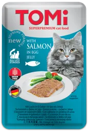 Alimento Humedo Para Gato Superpremium Tomi 100 Gr Con Salmon En Gelatina De Huevo, Grain Free