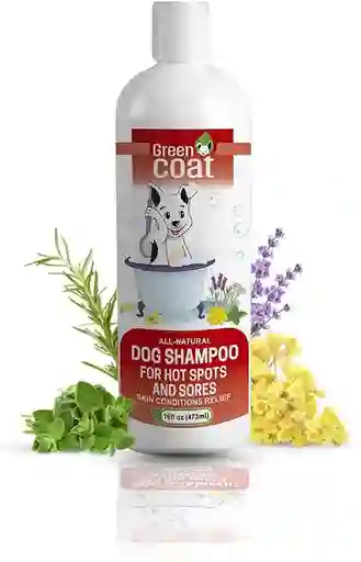 Green Coat Shampoo Para Perros Con Puntos Caliente Y Llagas 473ml