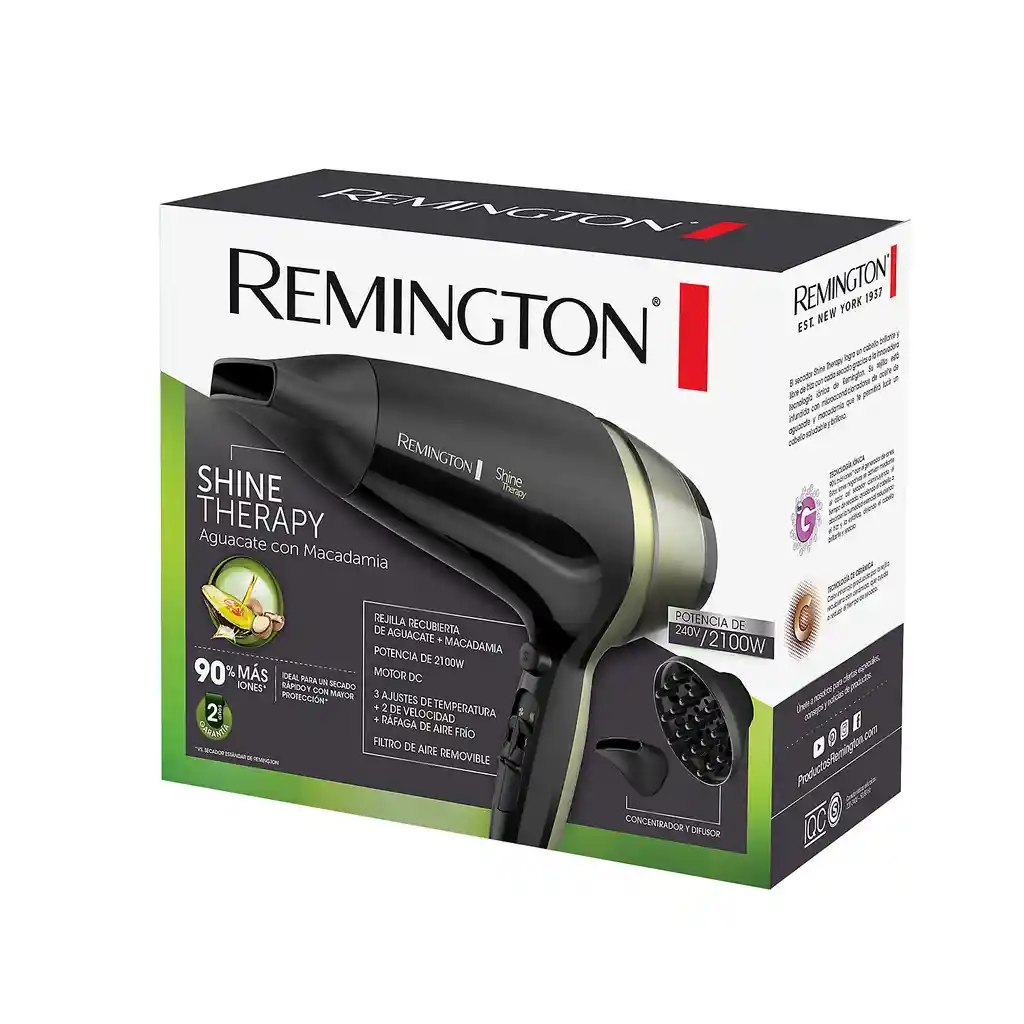 Remington Shine Therapy Secador Aguacate Original