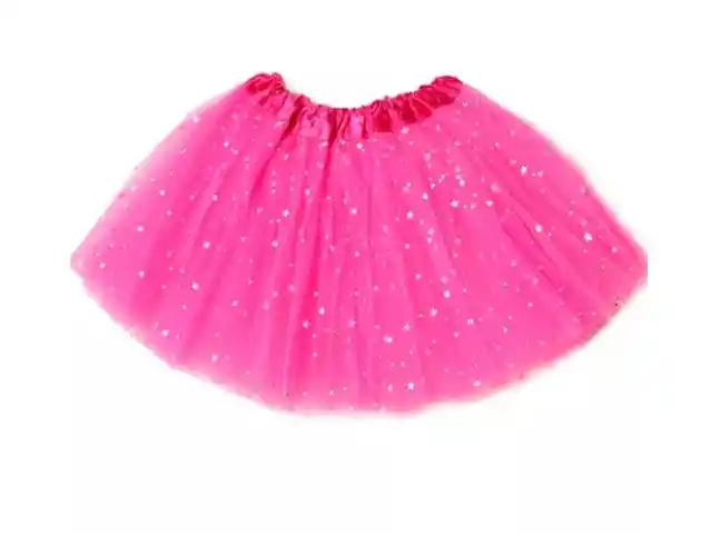 Tutu Fucsia Con Brillantes Para Niña Halloween Disfraz