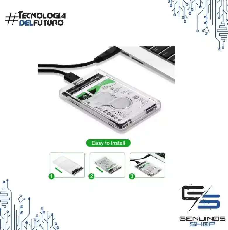 Caja Disco Duro Hdd De 2.5 + Cable Adaptador Usb A Sata