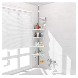 Organizador Esquinero Wdh Baño Productos Aseo Niveles 4 Soporte Bl