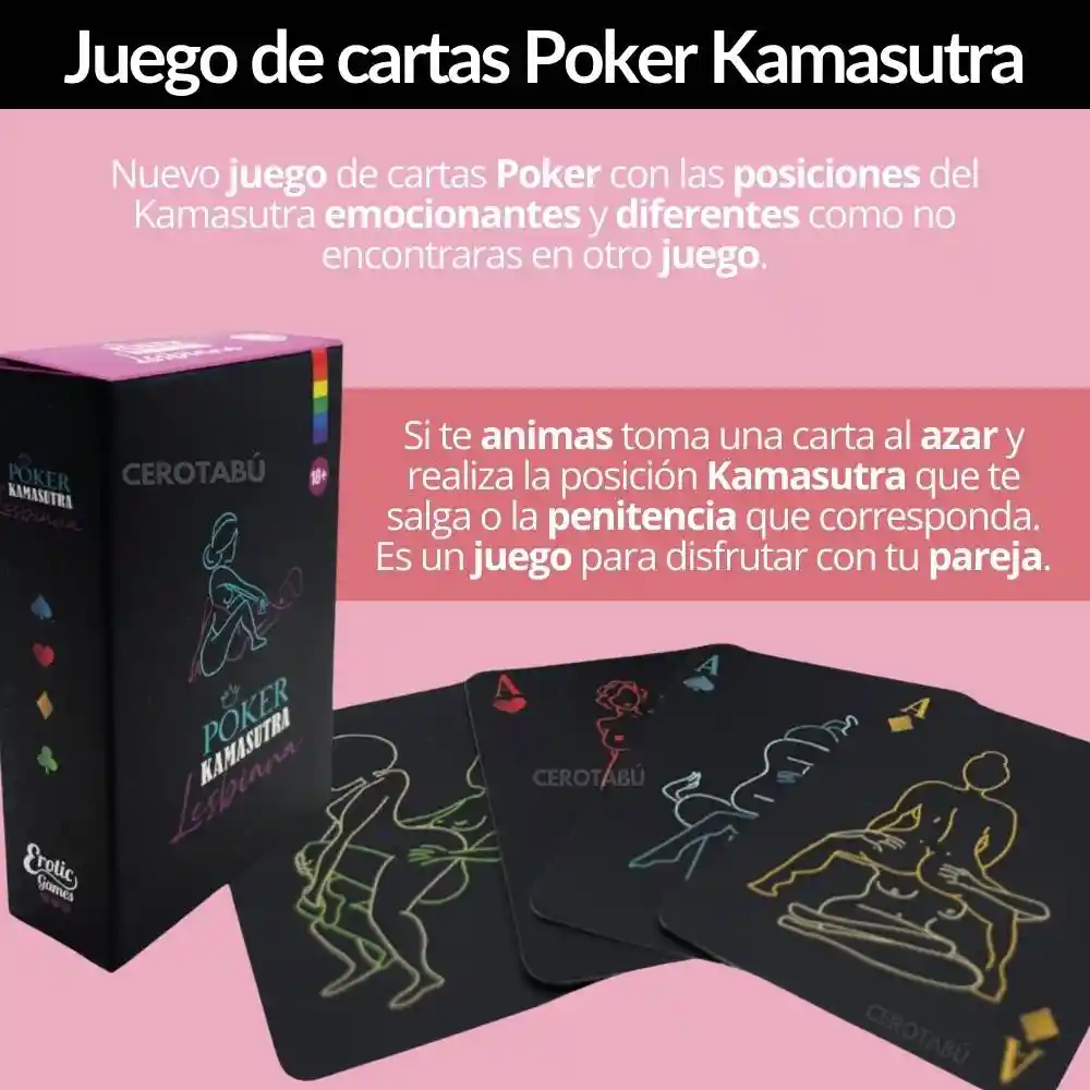 Kit Juego Dados Y Póker Lésbico + Potenciador + Multiorgasmo