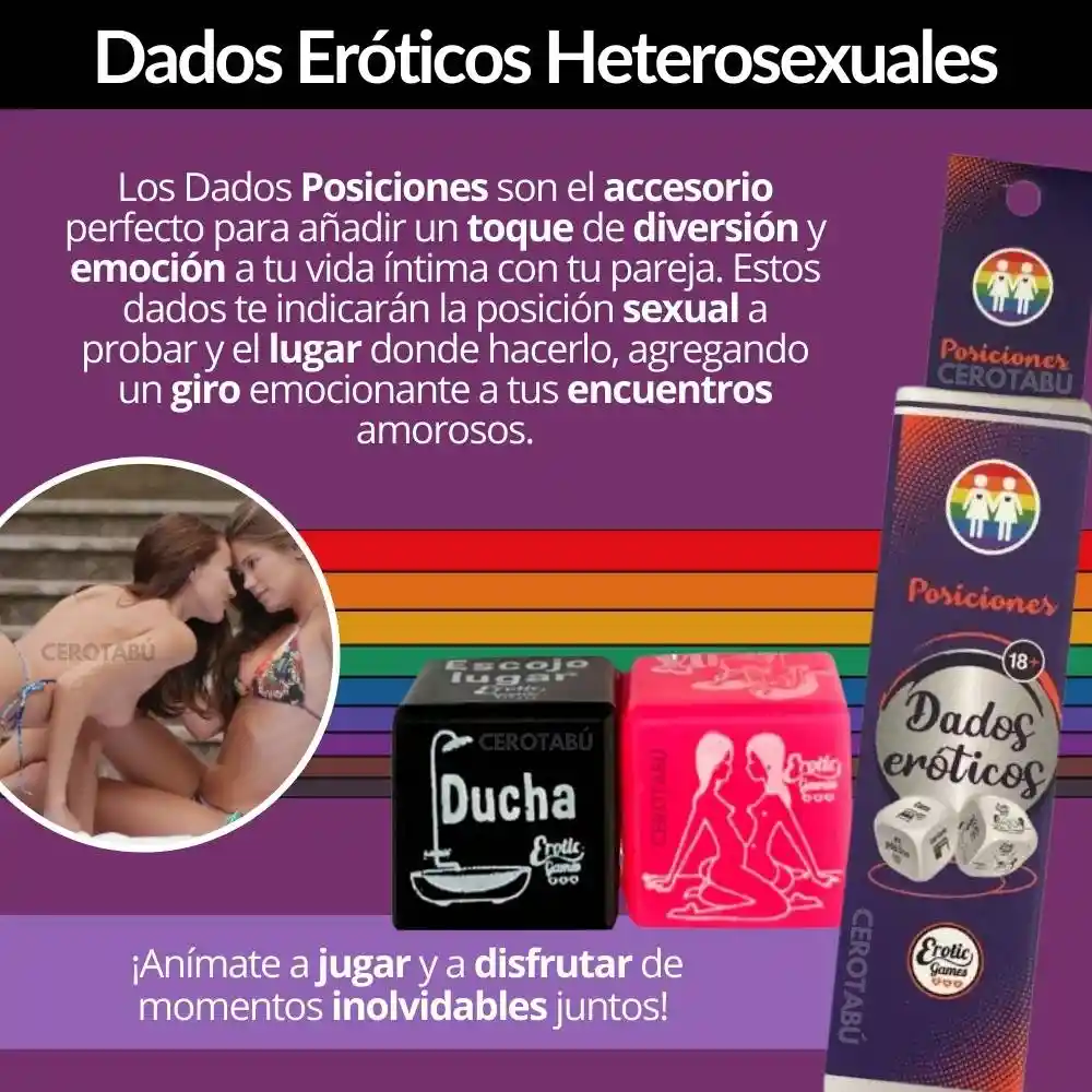 Kit Juego Dados Y Póker Lésbico + Potenciador + Multiorgasmo